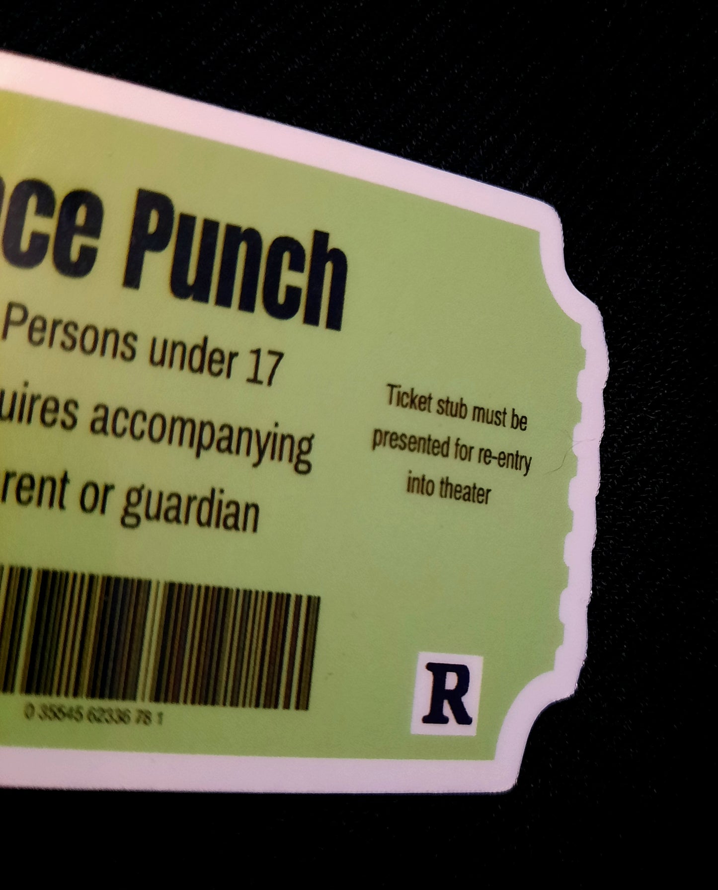 Face Punch Movie Stub Sticker