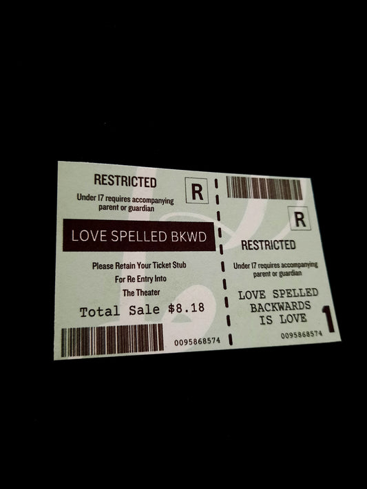 Twilight Movie Ticket Prop Love Spelled Backwards