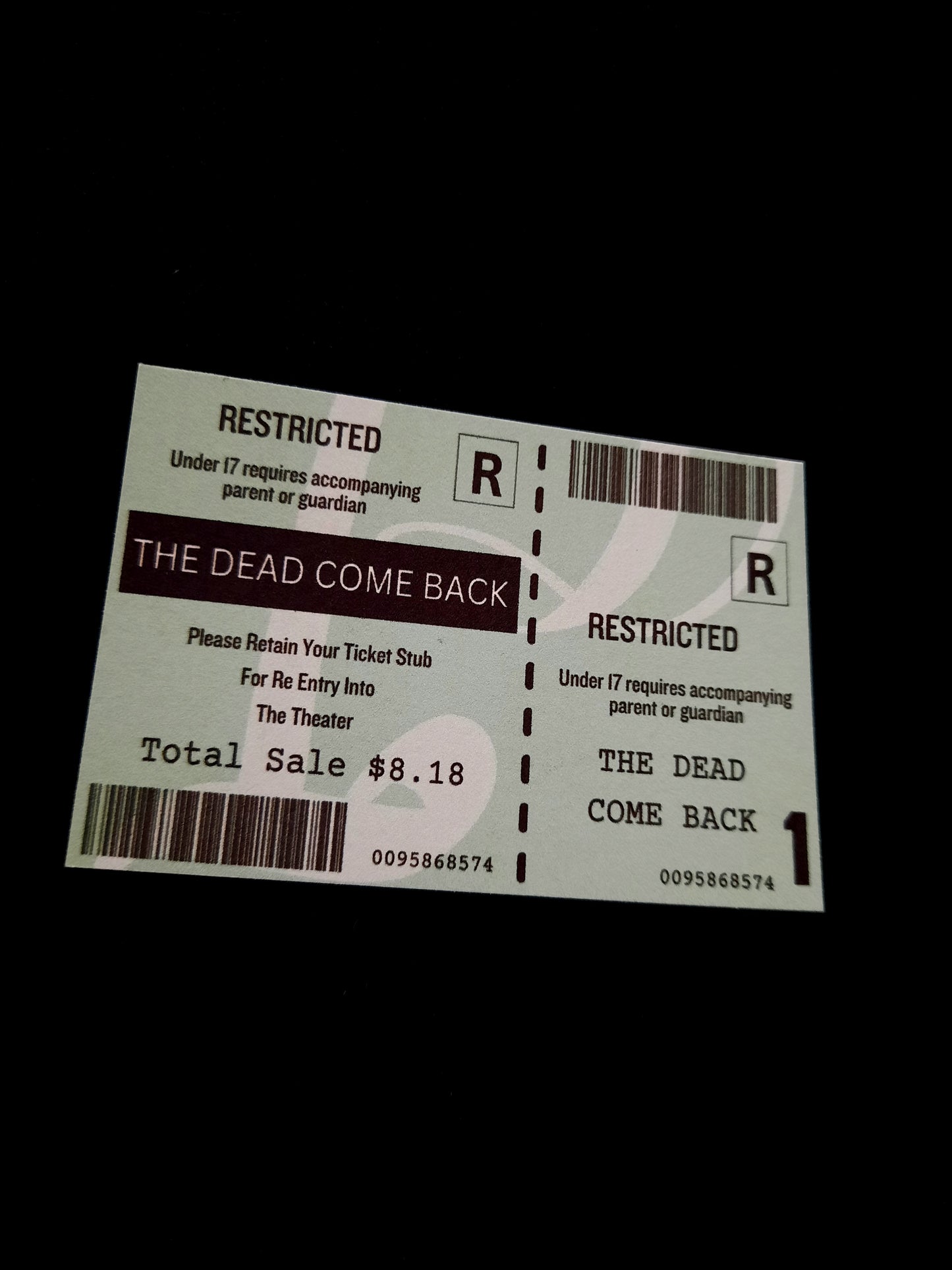 Twilight Movie Ticket Prop The Dead Come Back