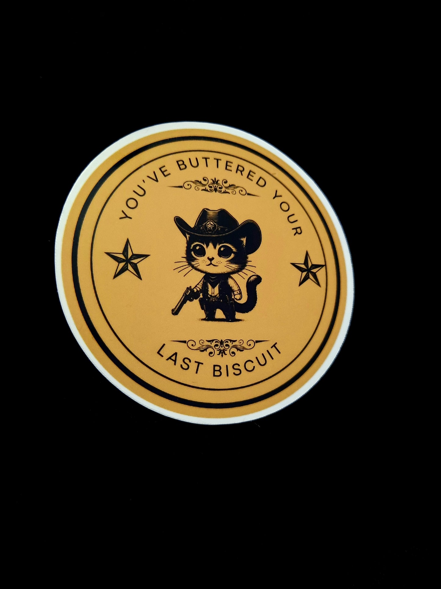 Western Cat Buttered Your Last Biscuit Sticker