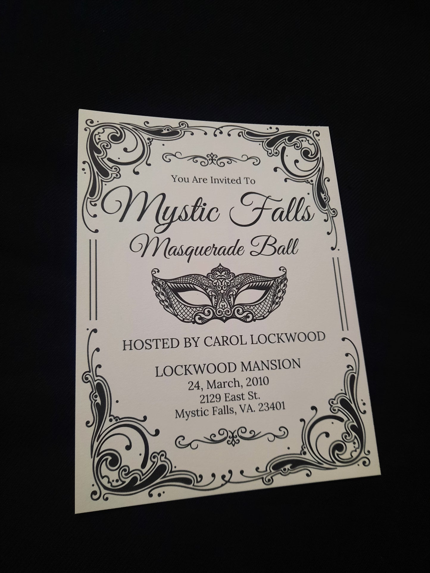 Mystic Falls Masquerade Ball Invitation