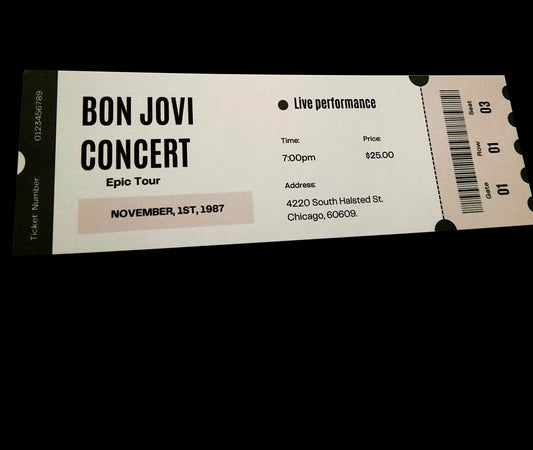 Vampire Diaries Prop Replica Concert Ticket