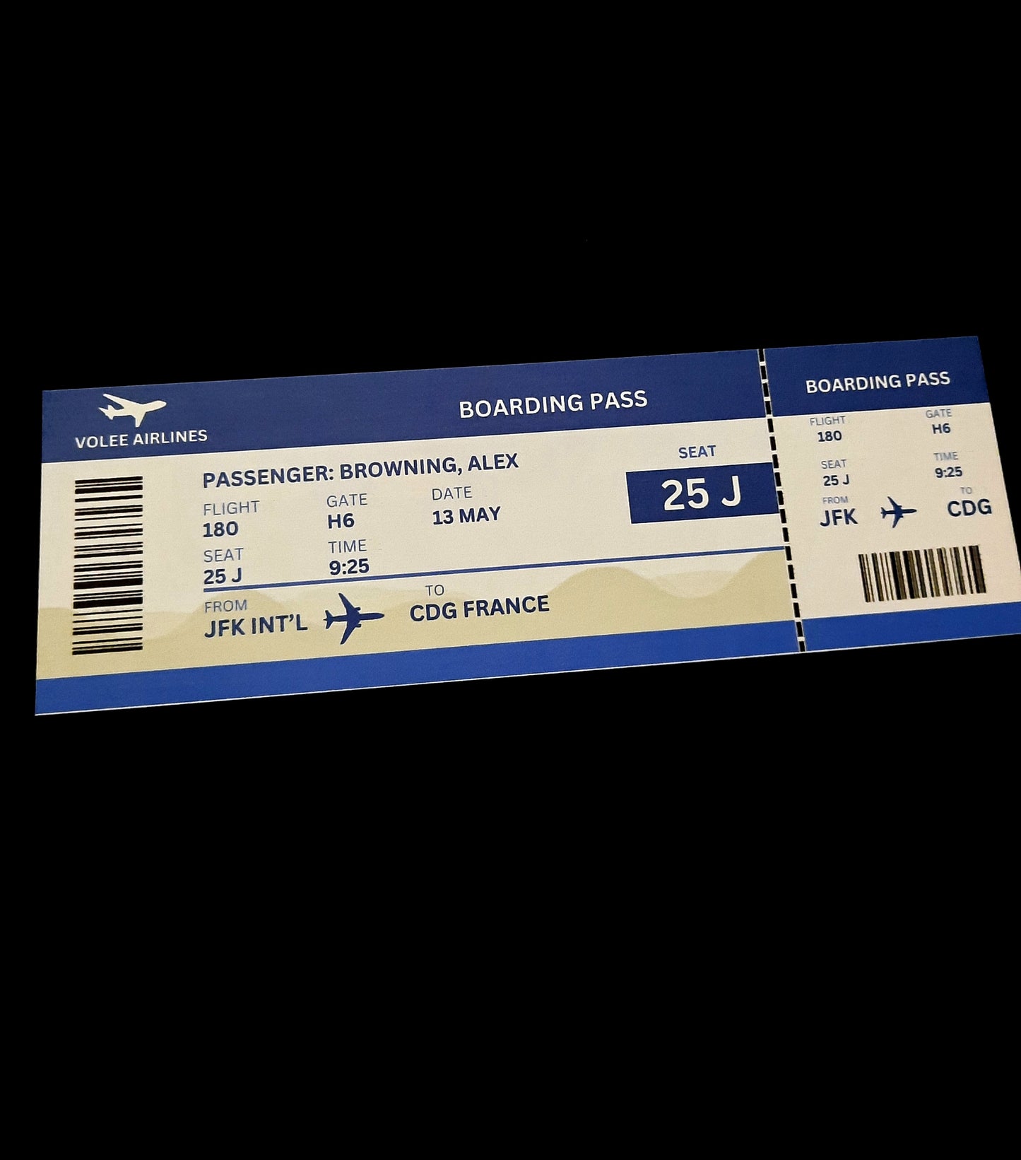 Final Destination Boarding Pass Prop Replica