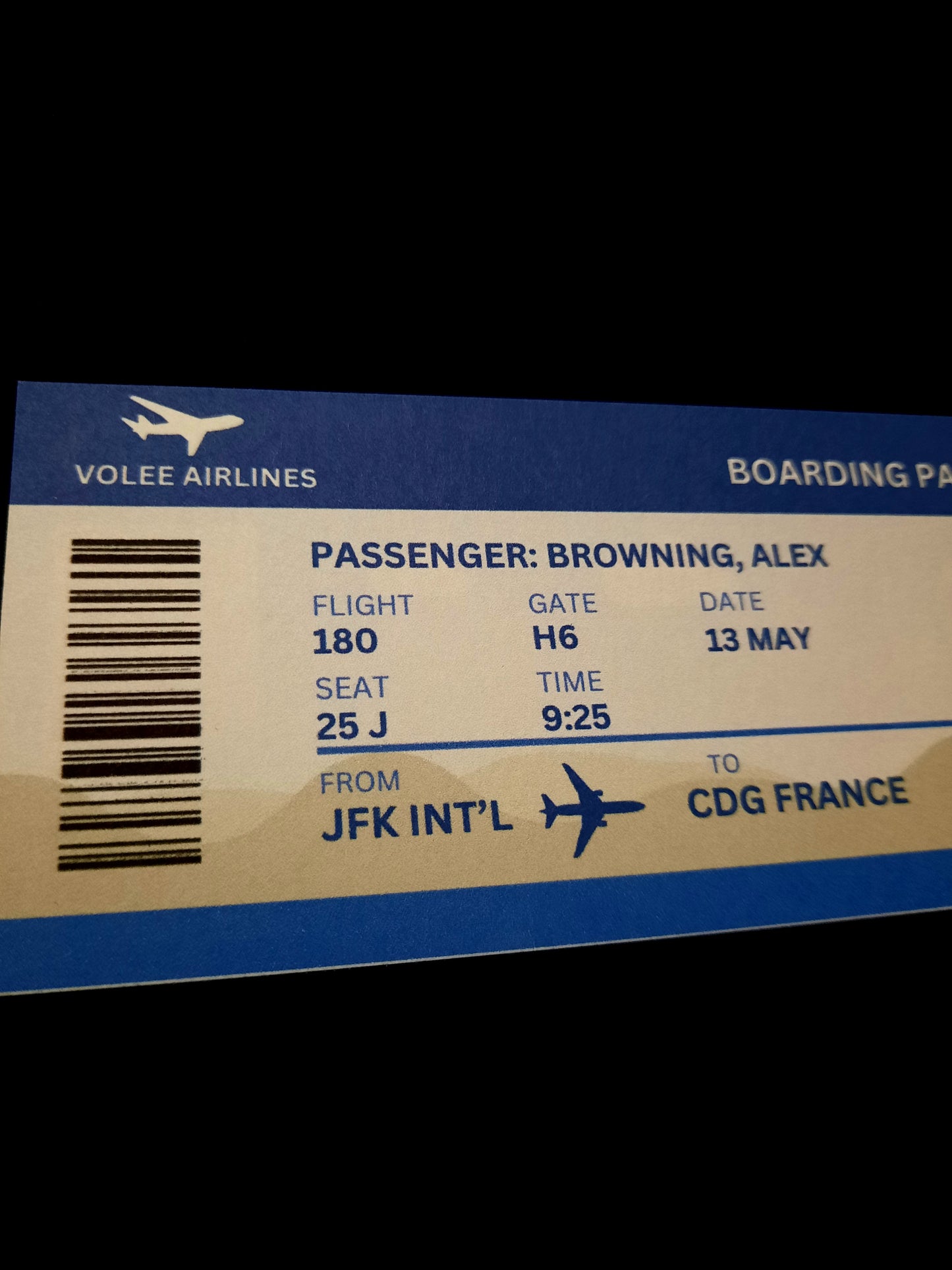 Final Destination Boarding Pass Prop Replica
