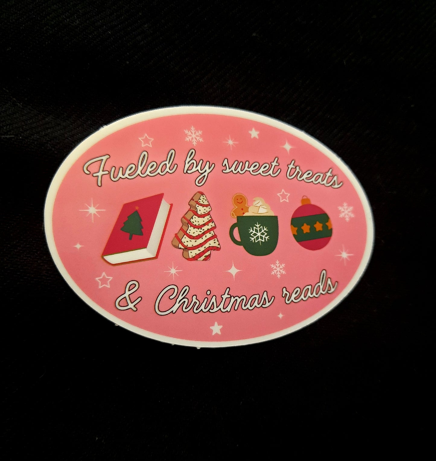 Fueled by Sweet Treats & Christmas Reads Sticker