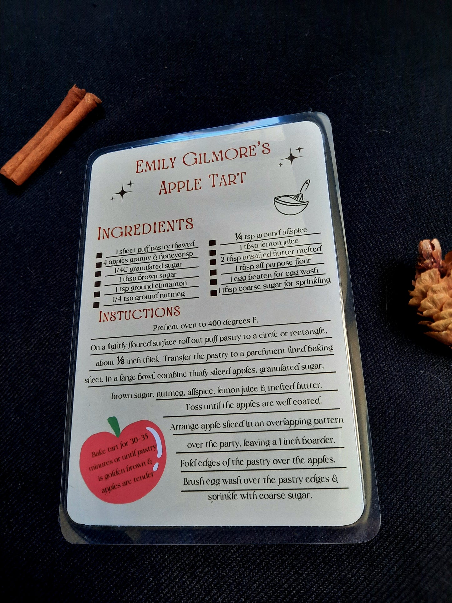 Gilmore Girls Recipe Cards
