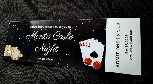 Twilight Saga Monte Carlo Prom Ticket