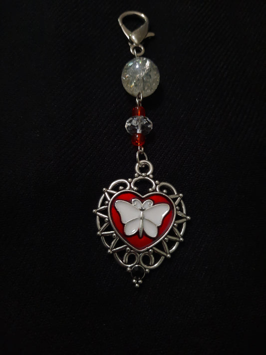 Heart Butterfly Keychain