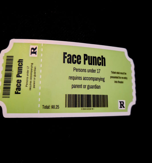 Face Punch Movie Stub Sticker