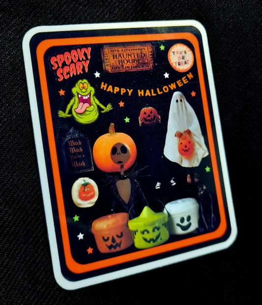 Nostalgic Halloween Collage Sticker