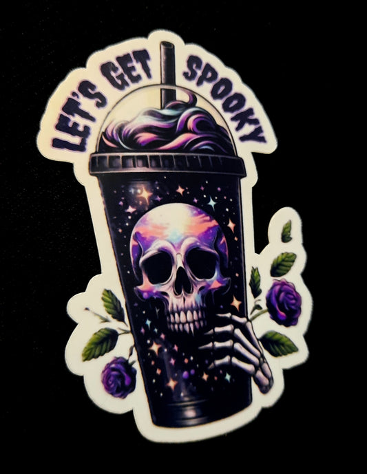 Let's Get Spooky Galaxy Drink Sticker