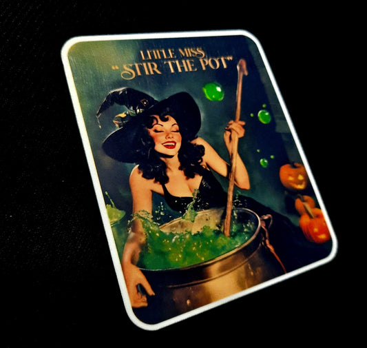 Vintage Halloween Pin Up Sticker