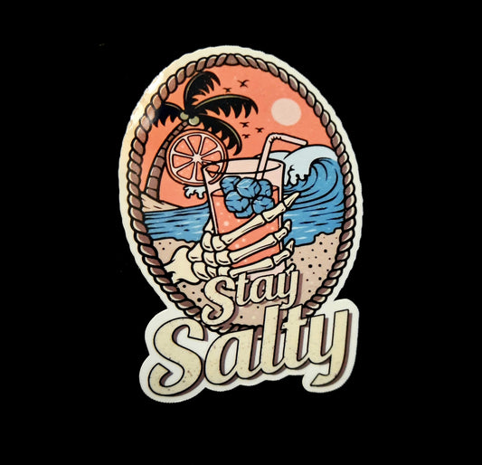 Stay Salty Skeleton Beach Sticker