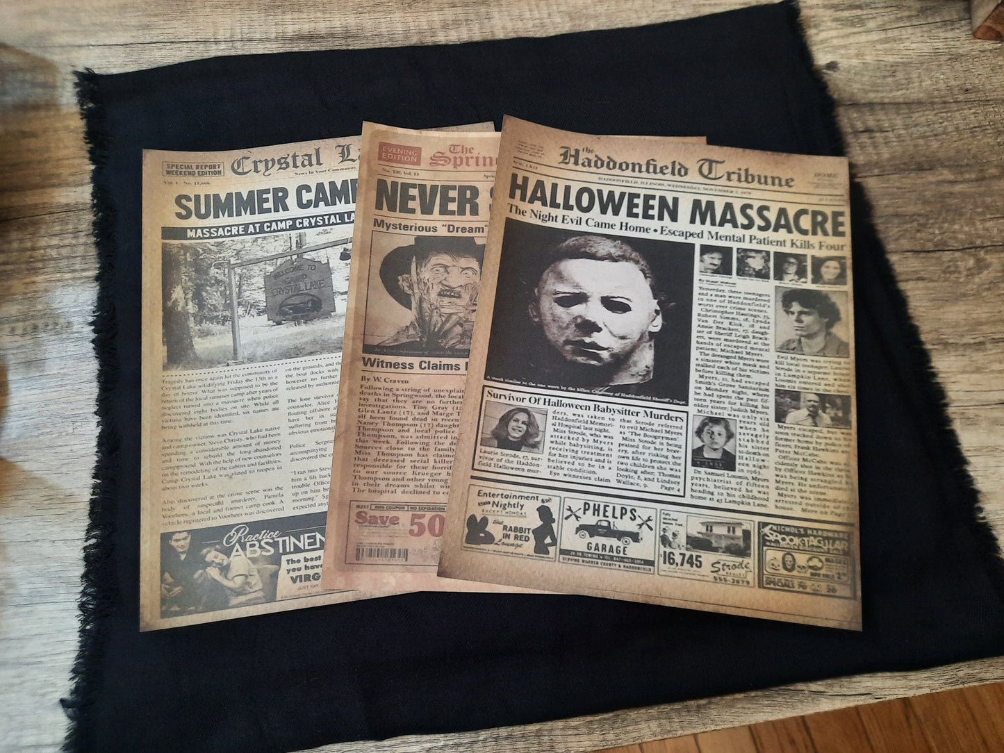 Horror Legends Vintage Newspaper Replica-3 Page Set