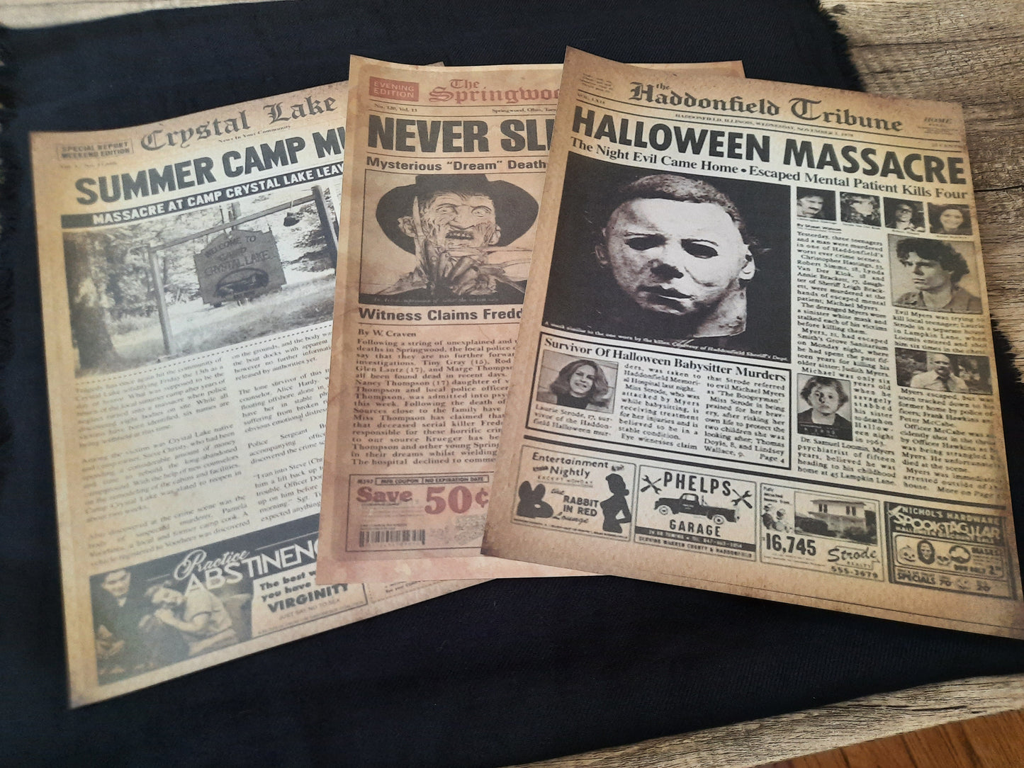 Horror Legends Vintage Newspaper Replica-3 Page Set