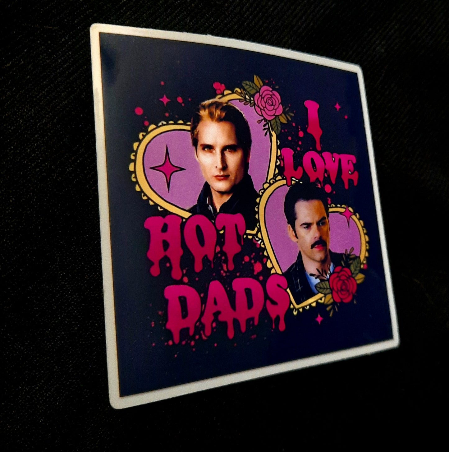 I Love Hot Dad's Twilight Sticker