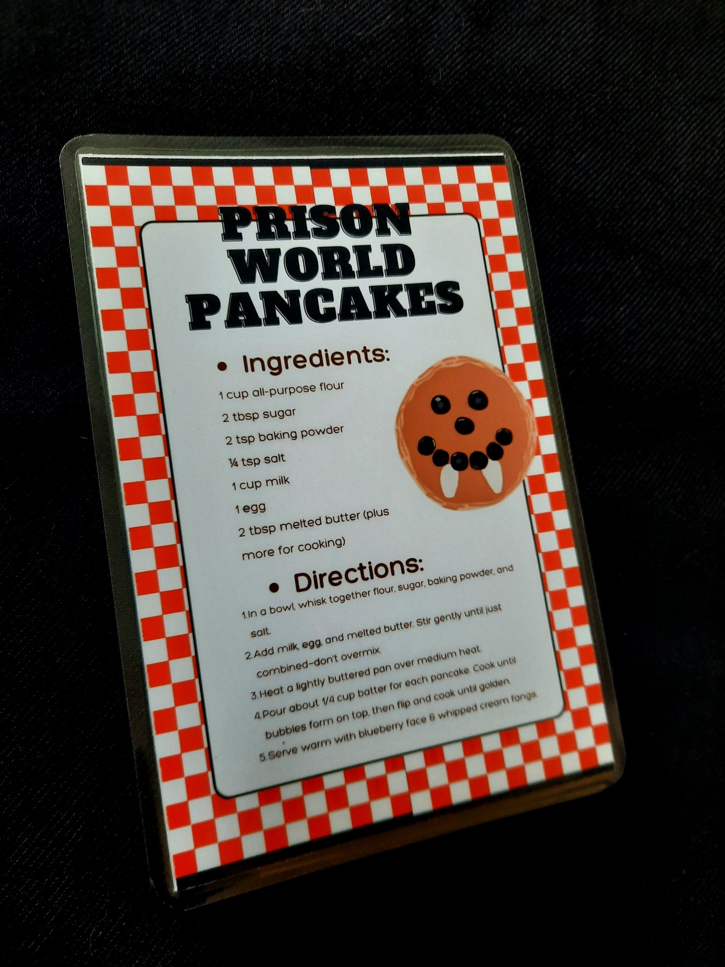 Damon's Prison World Pancake Recipe Card