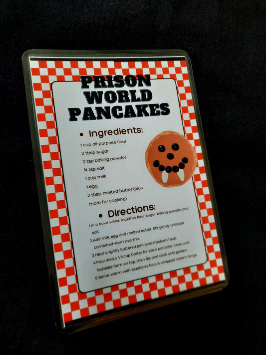 Damon's Prison World Pancake Recipe Card