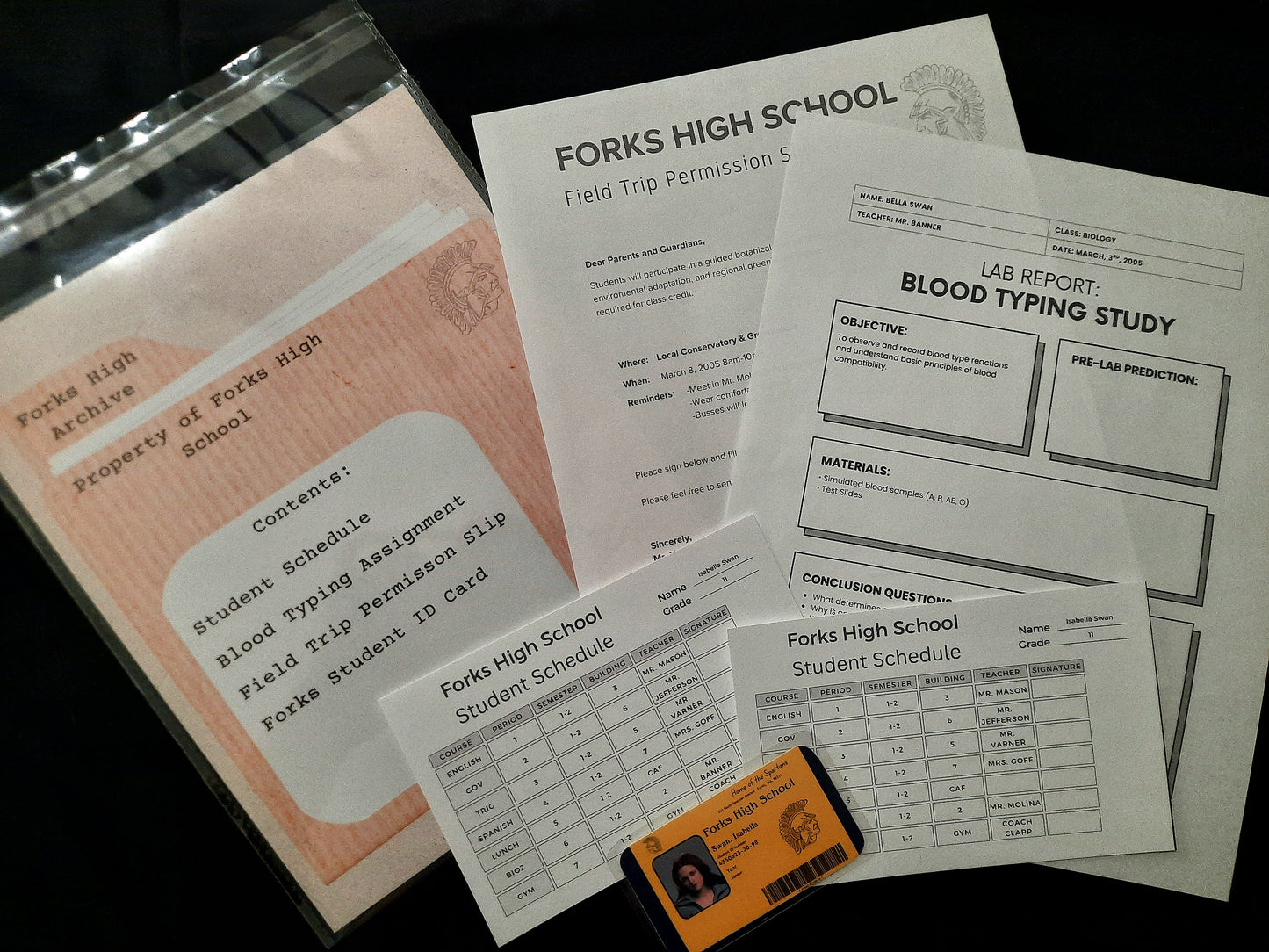 Twilight Forks High School Ephemera Bundle