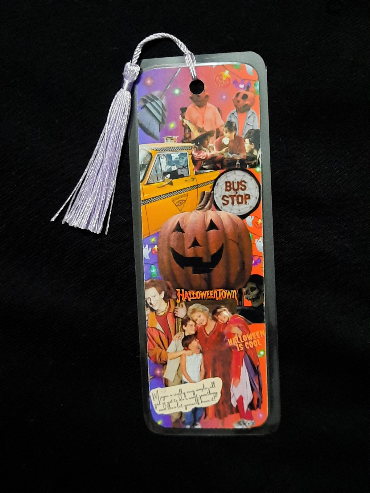 Laminated bookmark with tassel. 90s nostalgia Halloweentown bookmark.
