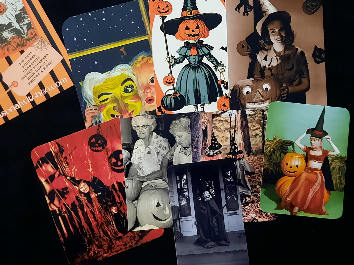 Vintage Halloween Scrapbook Kit | 40+ piece Ephemera