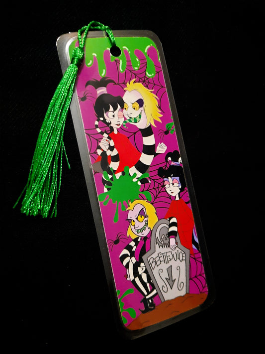 Colorful bookmark inspired by the nostalgic Beetlejuice animated series. 